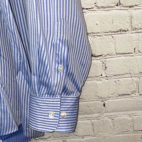 Steven Azzolina Classic Blue Striped Button Down Long Sleeve Dress Shirt - Picture 2 of 5